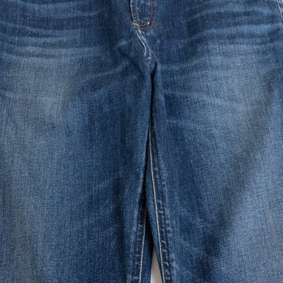 Citizens of Humanity Sasha Twist Low Slung Flared Jeans Blue Mid Wash Distressed - Picture 10 of 16